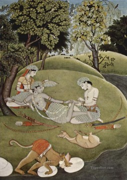  Pintura Arte - Ram y Sita Kangra Pintura 1780 de la India